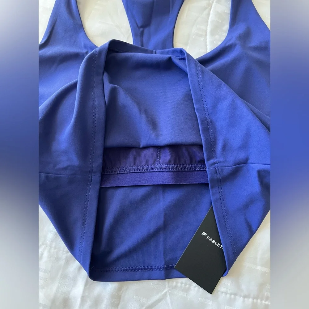 NEW - Fabletics Anywhere Built-In-Bra Tank in Nightfall Blue - Picture 10 of 13